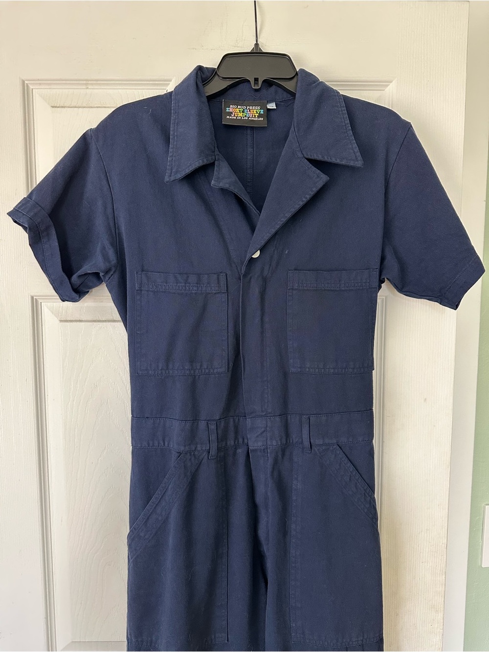 Big Bud Press Navy Short-Sleeve Jumpsuit